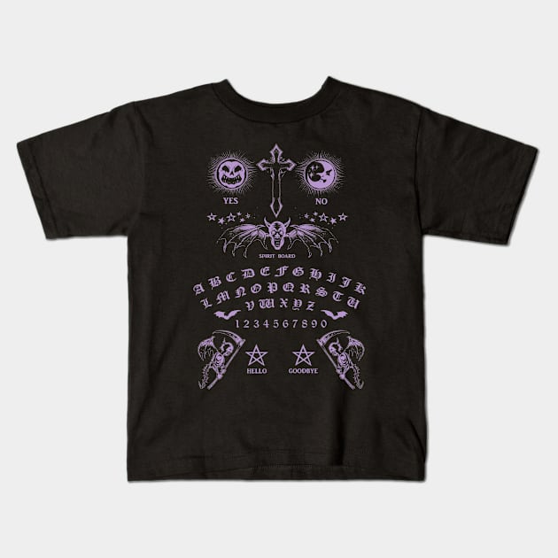 Ouija Board Kids T-Shirt by wildsidecomix